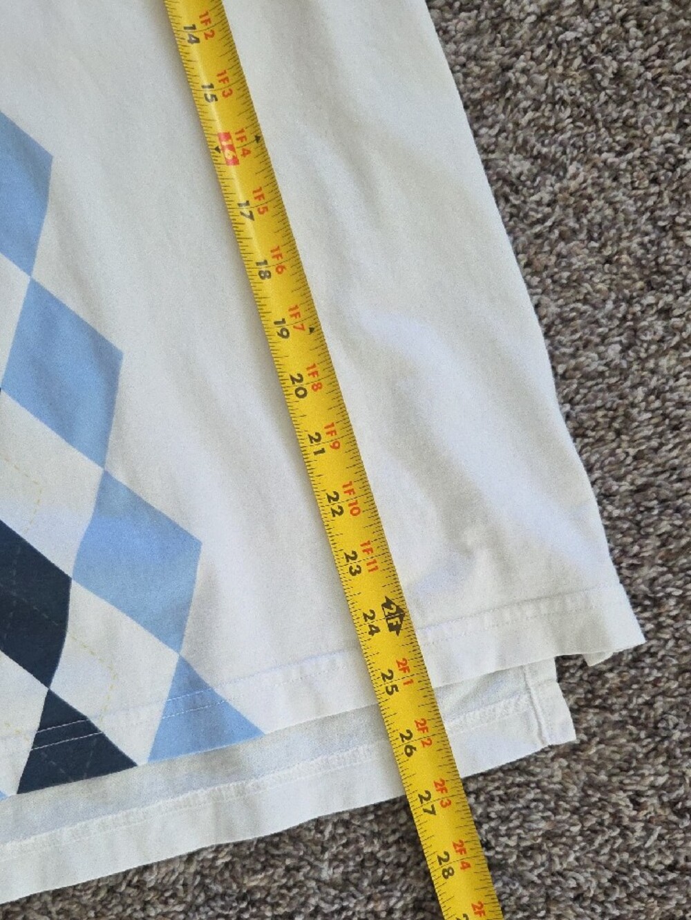 Lacoste White Polo with Light Blue and Navy Argyle Front - Picture 6 of 7